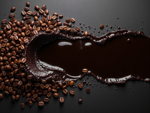 摩卡咖啡杯，深色液体表面有巧克力酱装饰，旁边放着巧克力棒